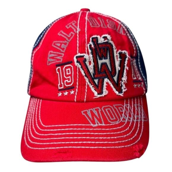 |EUC| WALT DISNEY WORLD Distressed Adjustable Baseball Hat - Picture 1 of 7